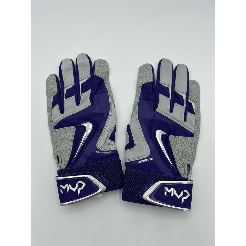 Nike MVP Elite Pro Batting Gloves L Purple Silver CFM Sample PGB396-055 Rare